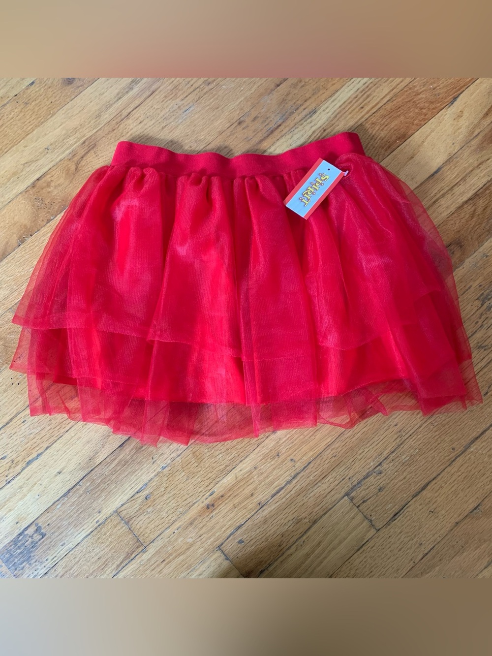 Spirit Red tulle skirt with elastic waistband size S/M